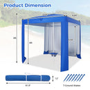 Beach Canopy Tent with Detachable Sidewall and Folding Table-Blue by LJGDeals