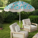 6.5 FT Beach Umbrella with Fringe Outdoor Tassel Umbrella with Push Button Tilt by LJGDeals