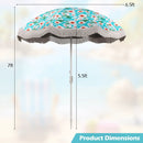 6.5 FT Beach Umbrella with Fringe Outdoor Tassel Umbrella with Push Button Tilt by LJGDeals