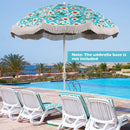 6.5 FT Beach Umbrella with Fringe Outdoor Tassel Umbrella with Push Button Tilt by LJGDeals
