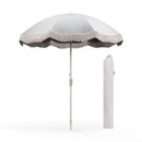 6.5 FT Beach Umbrella with Fringe Outdoor Tassel Umbrella with Push Button Tilt by LJGDeals