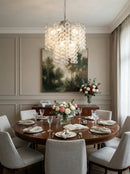 Beaded Vertical Textured Glass Chandelier