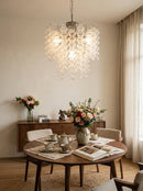 Beaded Vertical Textured Glass Chandelier
