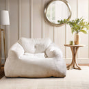Bean Bag Chair Plush Lazy Sofa with Ultra-soft Velvet Cover-Beige by LJGDeals