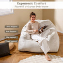 Bean Bag Chair Plush Lazy Sofa with Ultra-soft Velvet Cover-Beige by LJGDeals