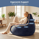 Bean Bag Chair for Adults Accent Lazy Sofa with Skin-friendly Corduroy Cover and Soft Sponge Filling by LJGDeals
