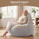 Bean Bag Chair for Adults Accent Lazy Sofa with Skin-friendly Corduroy Cover and Soft Sponge Filling by DirectDeals