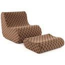 Bean Bag Chair with Ottoman and High Elasticity Sponge by LJGDeals