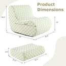 Bean Bag Chair with Ottoman and High Elasticity Sponge by LJGDeals