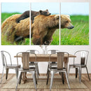 Bear and Cub Canvas Print Black and White Animal Wall Art