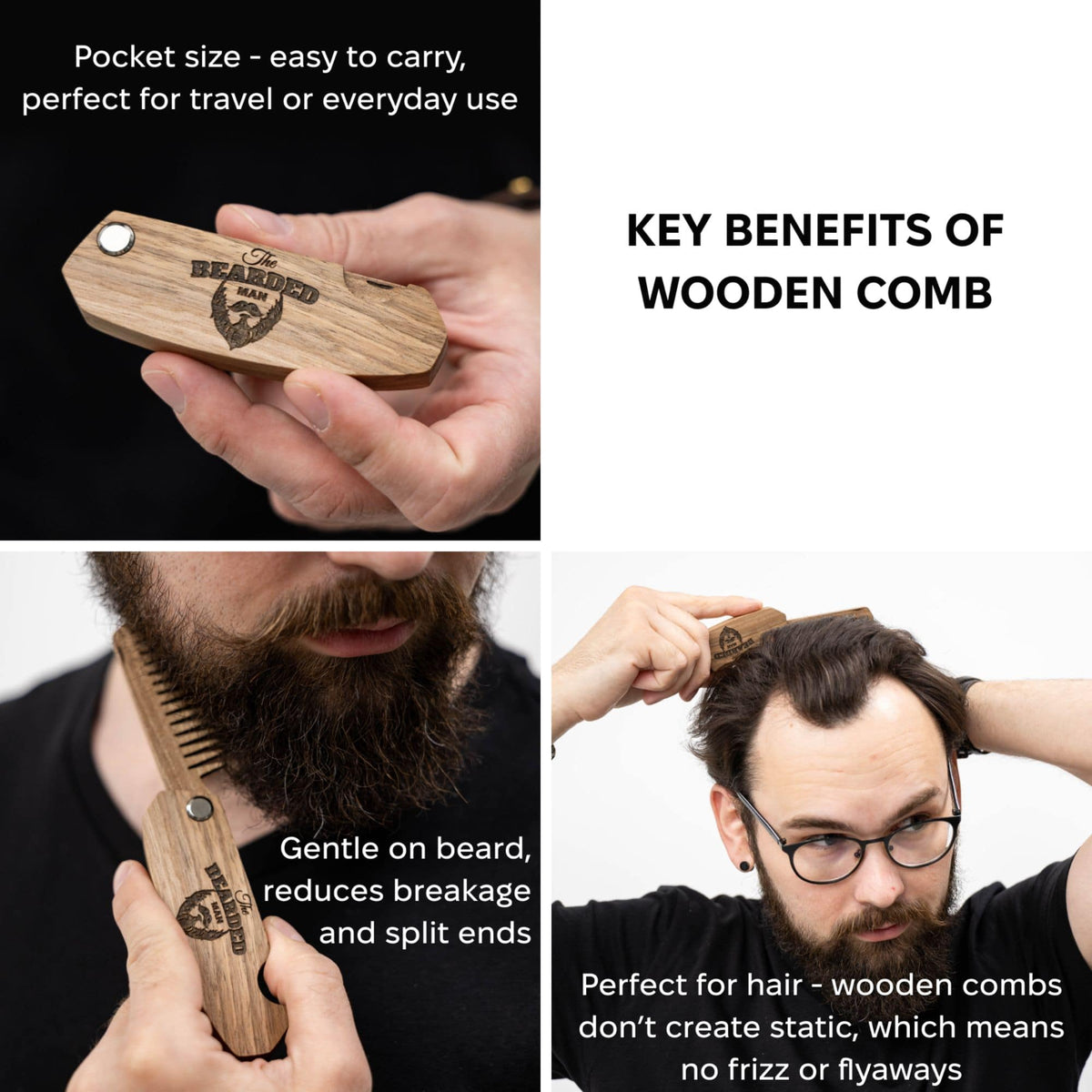 Wooden Beard Comb – Bearded Man, photo 13 of 13