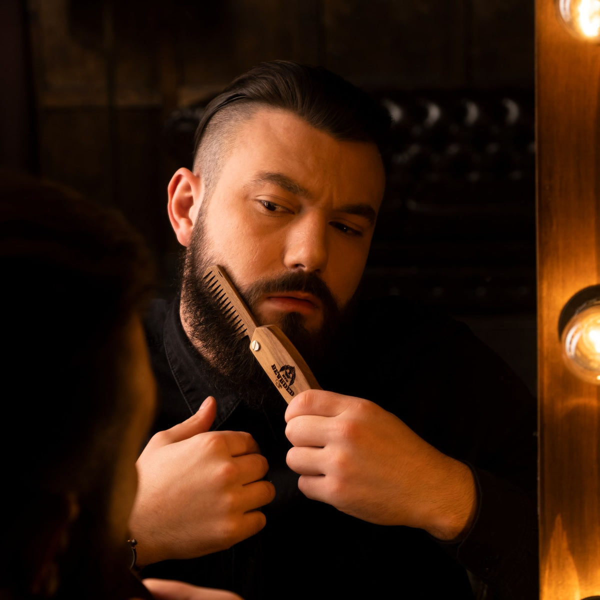 Wooden Beard Comb – Bearded Man, photo 7 of 13