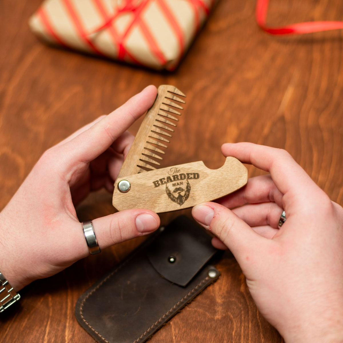 Wooden Beard Comb – Bearded Man, photo 10 of 13