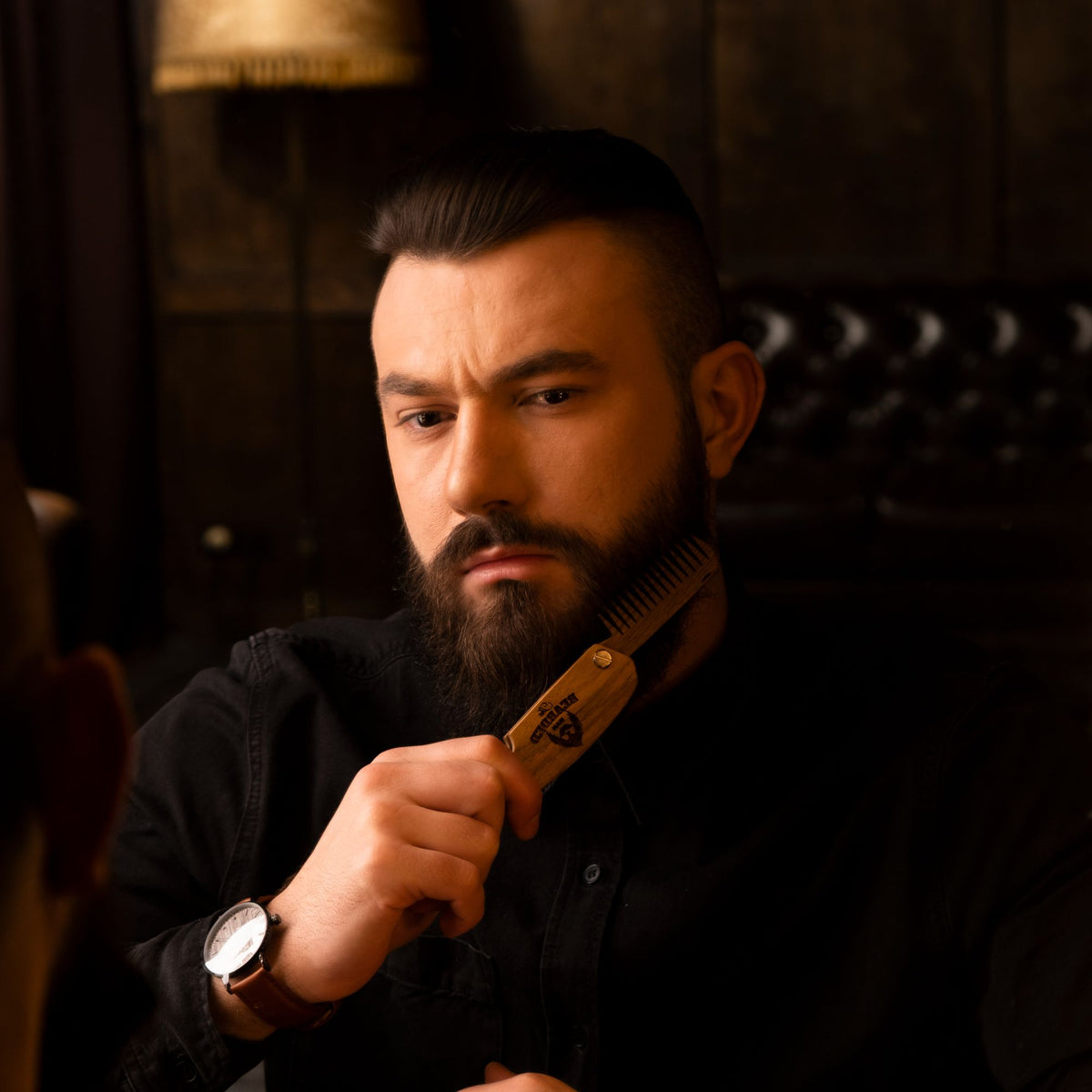 Wooden Beard Comb – Bearded Man, photo 5 of 13