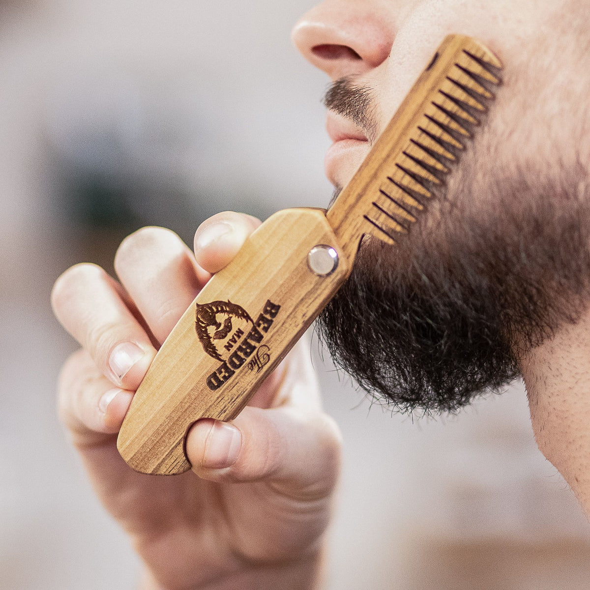 Wooden Beard Comb – Bearded Man, photo 12 of 13