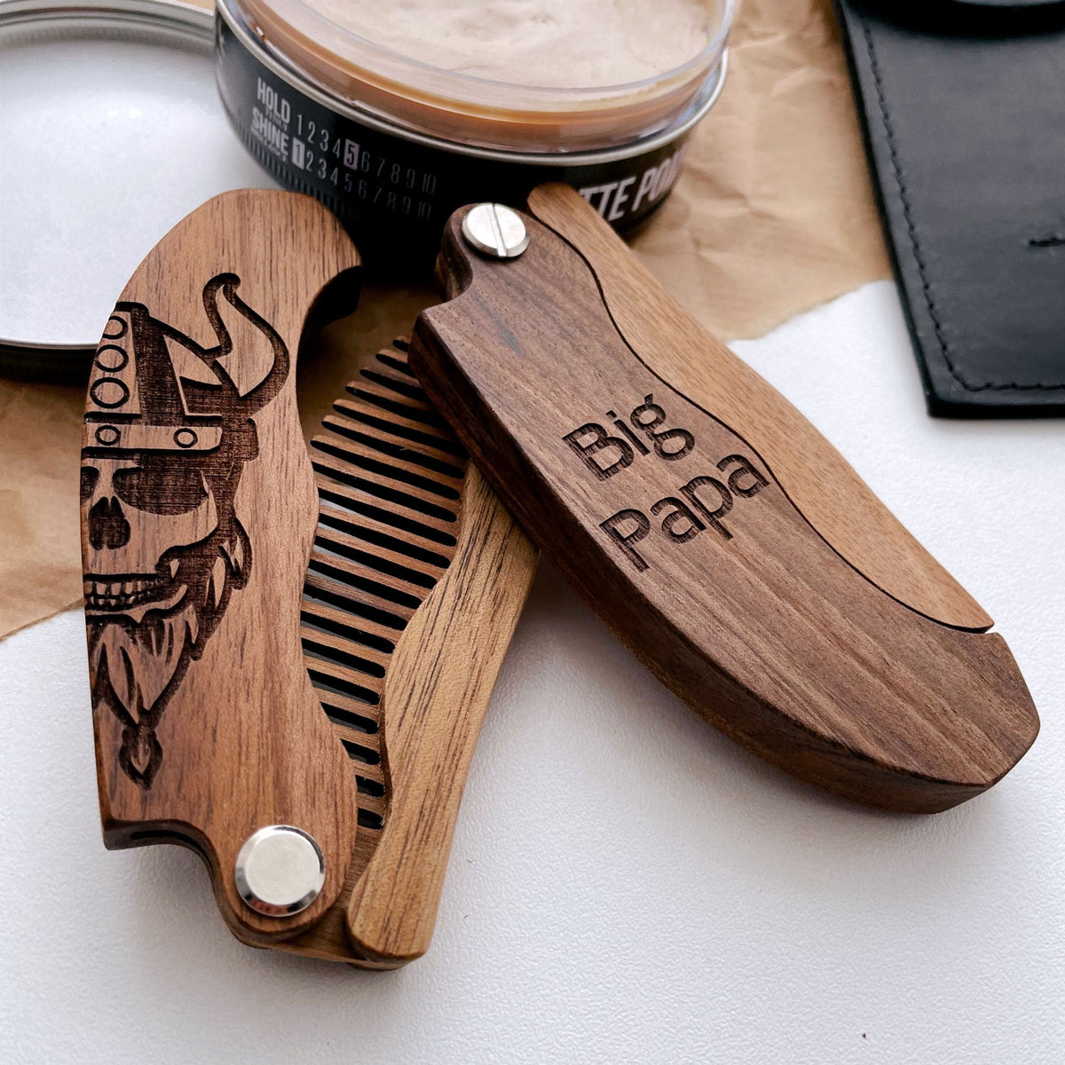 Wooden Beard Comb – Viking Design, photo 10 of 13