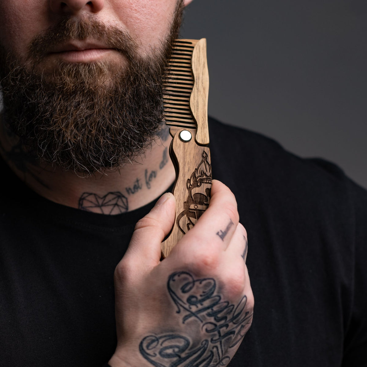 Wooden Beard Comb – Viking Design, photo 6 of 13