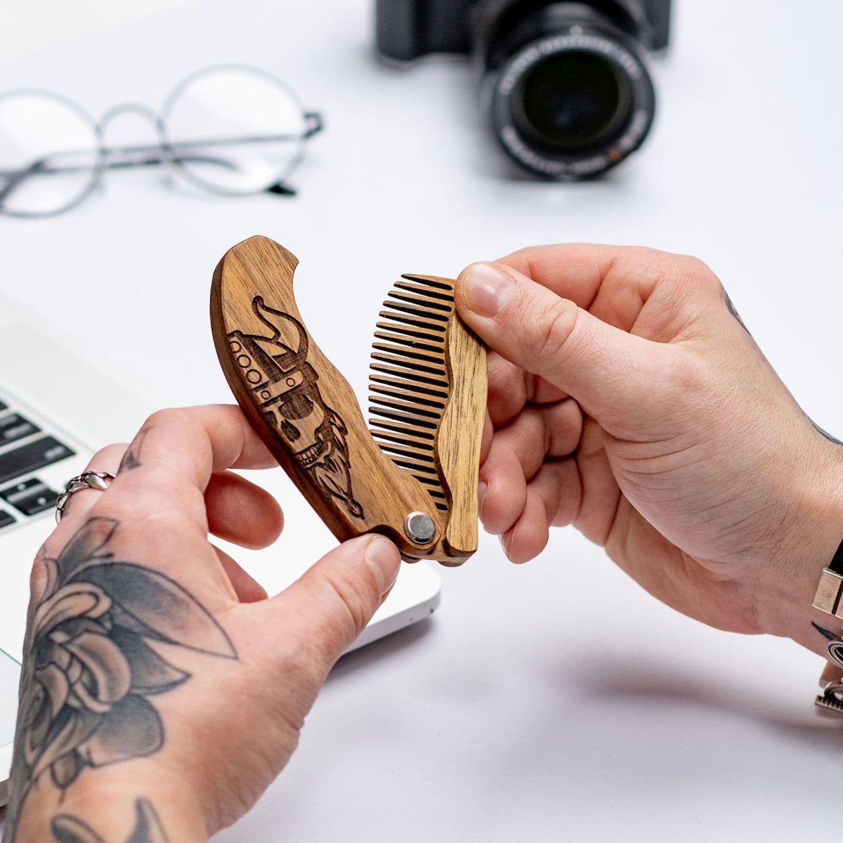 Wooden Beard Comb – Viking Design, photo 4 of 13