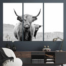 Beautiful Highland Cow Canvas Wall Art, Framed Highland Cow