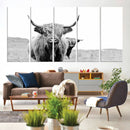 Beautiful Highland Cow Canvas Wall Art, Framed Highland Cow