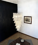 Petals Spiral Murano Transparent Chandelier