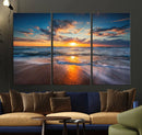 Beautiful Sunset over the Horizon Beach Canvas Wall Art by MyGreatCanvas | Canvas Wall Art Prints | Photo Prints & Wall Decor
