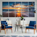 Beautiful Sunset over the Horizon Beach Canvas Wall Art by MyGreatCanvas | Canvas Wall Art Prints | Photo Prints & Wall Decor
