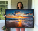 Beautiful Sunset over the Horizon Beach Canvas Wall Art by MyGreatCanvas | Canvas Wall Art Prints | Photo Prints & Wall Decor