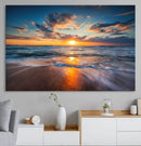 Beautiful Sunset over the Horizon Beach Canvas Wall Art by MyGreatCanvas | Canvas Wall Art Prints | Photo Prints & Wall Decor