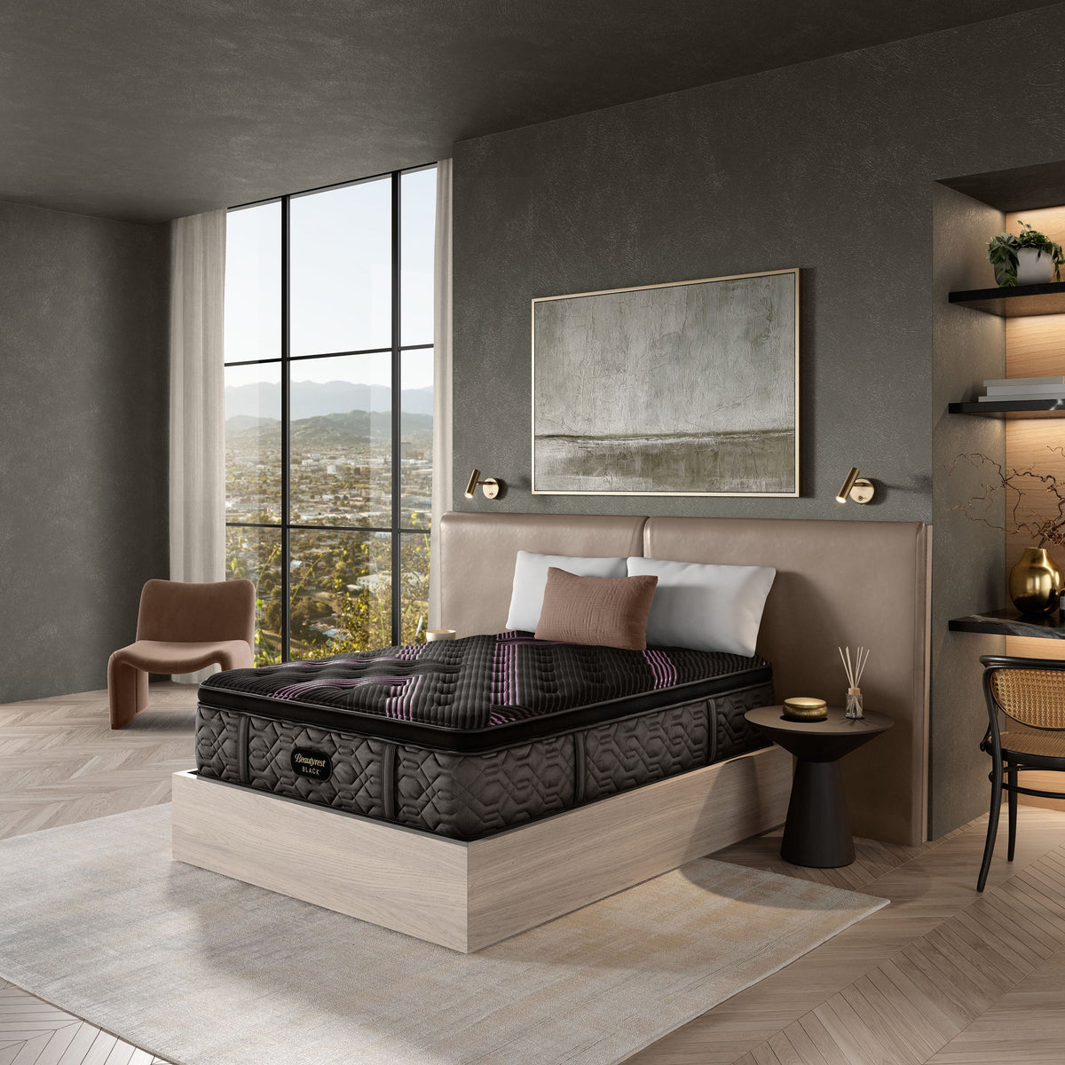 Black Series Two Medium Pillow Top, installed in a room