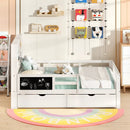 Twin/Full Size Bed Frame with 2 Drawers and Bookcase for Boys and Girls by LJGDeals