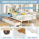 Twin/Full Size Bed Frame with 2 Drawers and Bookcase for Boys and Girls by LJGDeals