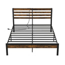 Full/Queen Size Bed Frame with Charging Station and Storage Headboard by LJGDeals