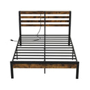Full/Queen Size Bed Frame with Charging Station and Storage Headboard by LJGDeals