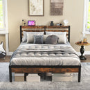 Full/Queen Size Bed Frame with Charging Station and Storage Headboard by LJGDeals