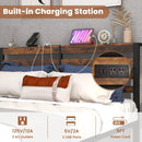 Full/Queen Size Bed Frame with Charging Station and Storage Headboard by LJGDeals