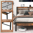 Full/Queen Size Bed Frame with Charging Station and Storage Headboard by LJGDeals