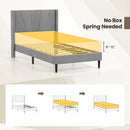 Twin/Queen Bed Frame with Linen Upholstered Wingback Headboard by LJGDeals