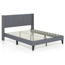 Full/Queen Size Bed Frame with Wingback Headboard and Wood Slat Support by LJGDeals