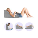 Bed Wedge Pillow Back Support Triangle Reading Pillow with Detachable Cover-Gray by LJGDeals