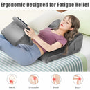 Bed Wedge Pillow with Tablet Pillow Stand and Side Pockets-Gray by DirectDeals