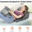 Bed Wedge Pillow with Tablet Pillow Stand and Side Pockets-Gray by LJGDeals