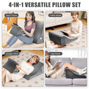 Bed Wedge Pillow with Tablet Pillow Stand and Side Pockets-Gray by LJGDeals