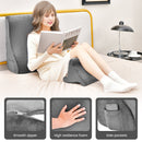 Bed Wedge Pillow with Tablet Pillow Stand and Side Pockets-Gray by DirectDeals