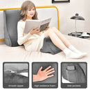 Bed Wedge Pillow with Tablet Pillow Stand and Side Pockets-Gray by LJGDeals