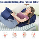 Bed Wedge Pillow with Tablet Pillow Stand and Side Pockets-Navy by LJGDeals
