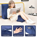 Bed Wedge Pillow with Tablet Pillow Stand and Side Pockets-Navy by DirectDeals