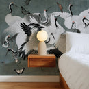 Livid Japanese Chinoiserie Cranes Wall Mural