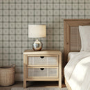 Millie Cream & Green Wallpaper | Vintage Floral Plaid
