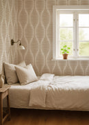 Ogee Sketchy Ovals Wallpaper - Brown & Cream
